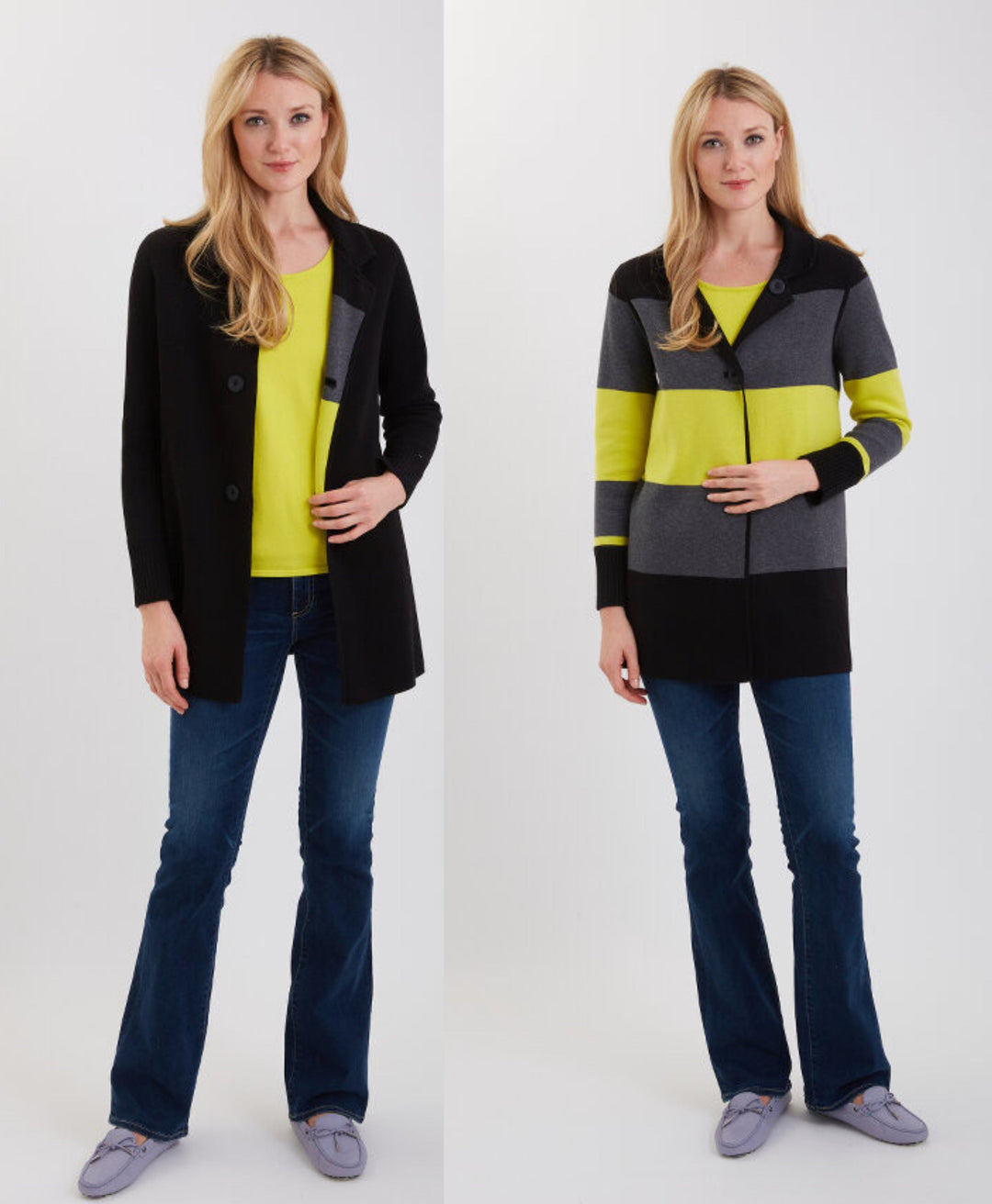 Reversible Pima Cotton Ribbed Collar &amp; Cuffs Coat   