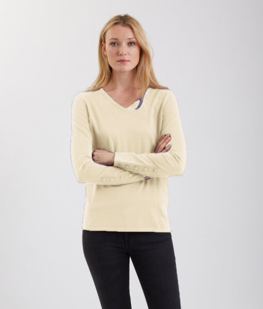V Neck with Button Cuffs 