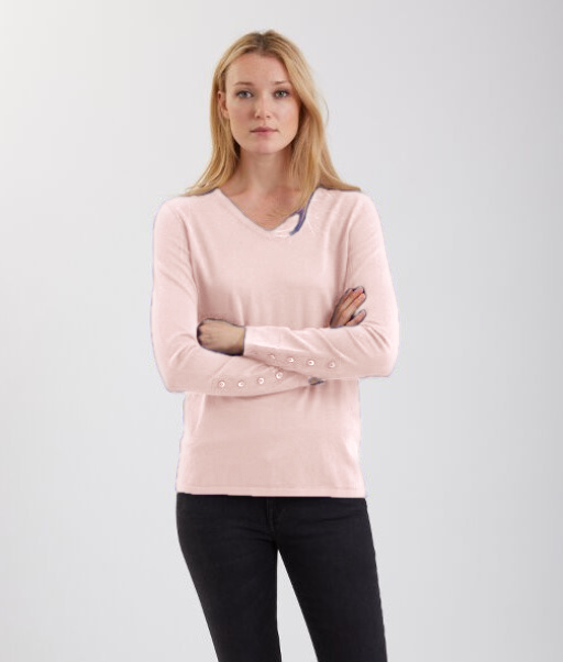 V Neck with Button Cuffs 
