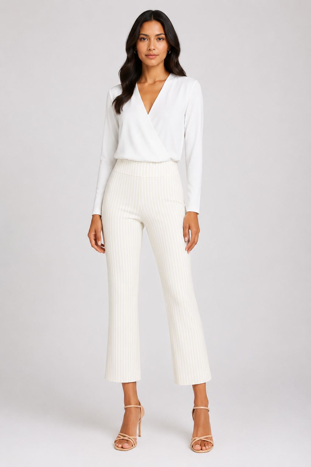 Krazy Larry P600 Pull On Wide Ankle Pant - Stone from KADOU Boutique