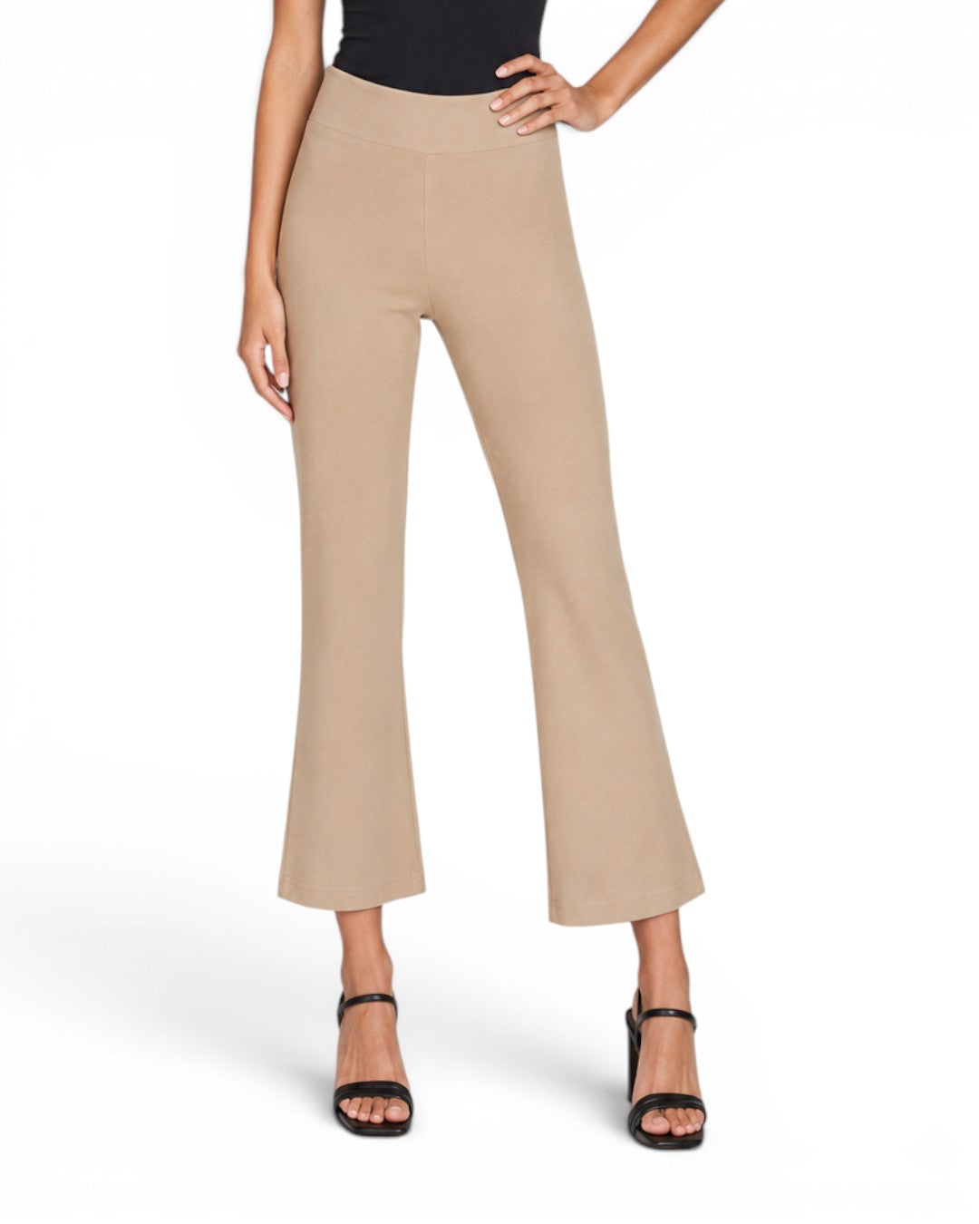Krazy Larry P600 Pull On Wide Ankle Pant - Taupe from KADOU Boutique