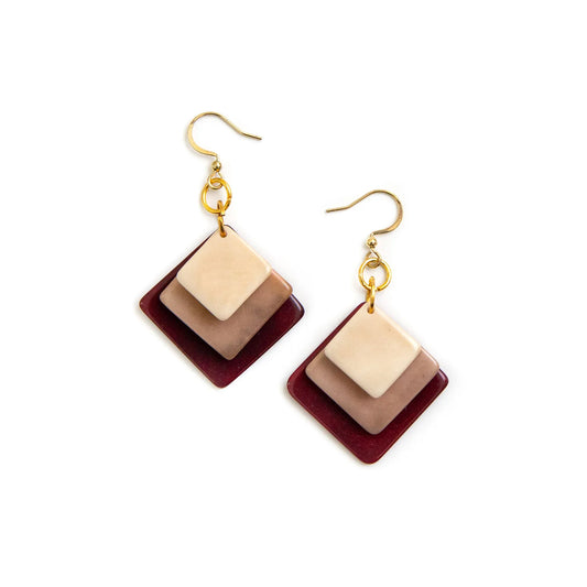 Minerva Earrings - Burgundy