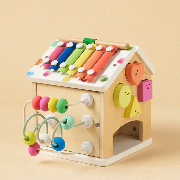 Brain &amp; Hands Playset — Montessori Box (4–6 Months) + Activity Cube