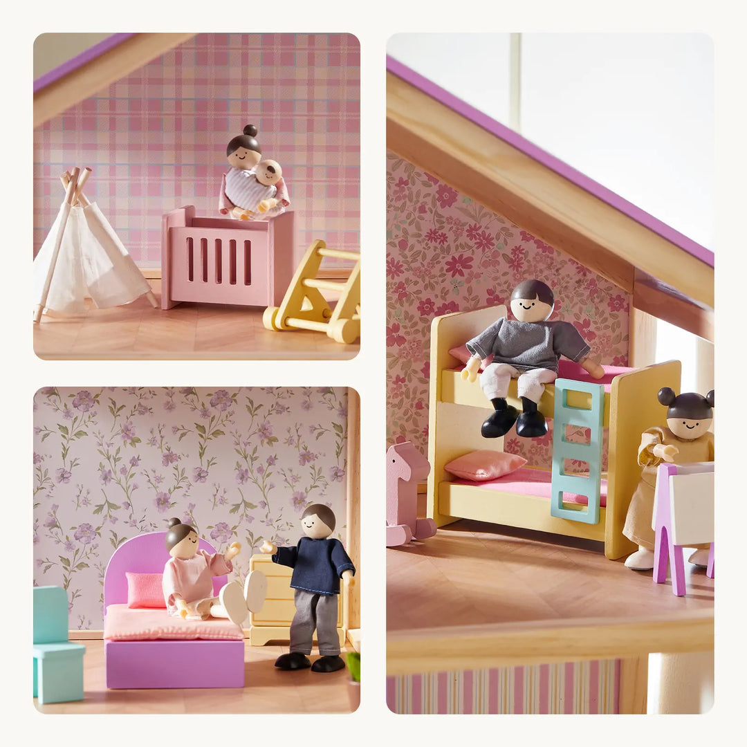 Tiny Land® Sweetwood Unicorn Dollhouse &amp; Wooden Dollhouse Dolls