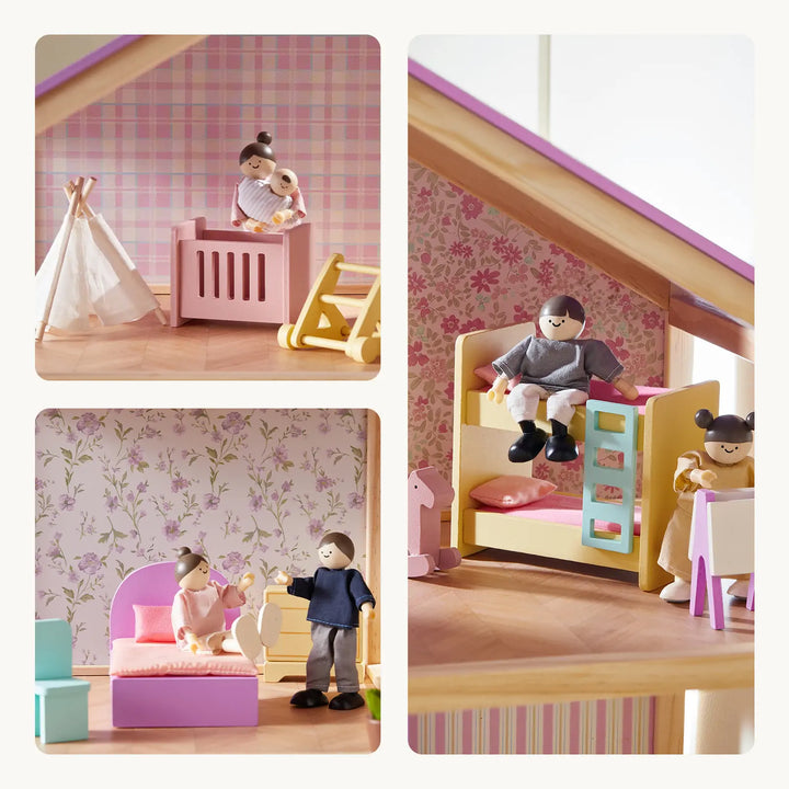 Tiny Land® Sweetwood Unicorn Dollhouse &amp; Wooden Dollhouse Dolls