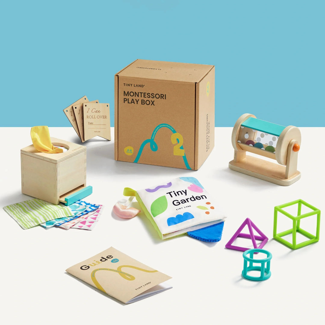 Brain &amp; Hands Playset — Montessori Box (4–6 Months) + Activity Cube