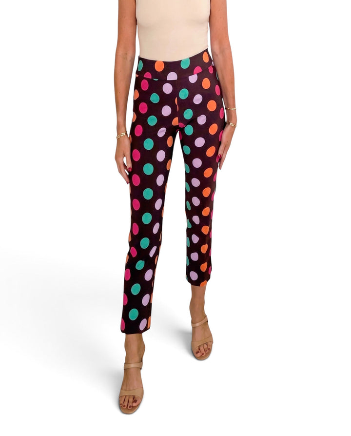 Krazy Larry P507 Pull on Pant - Brown Dots