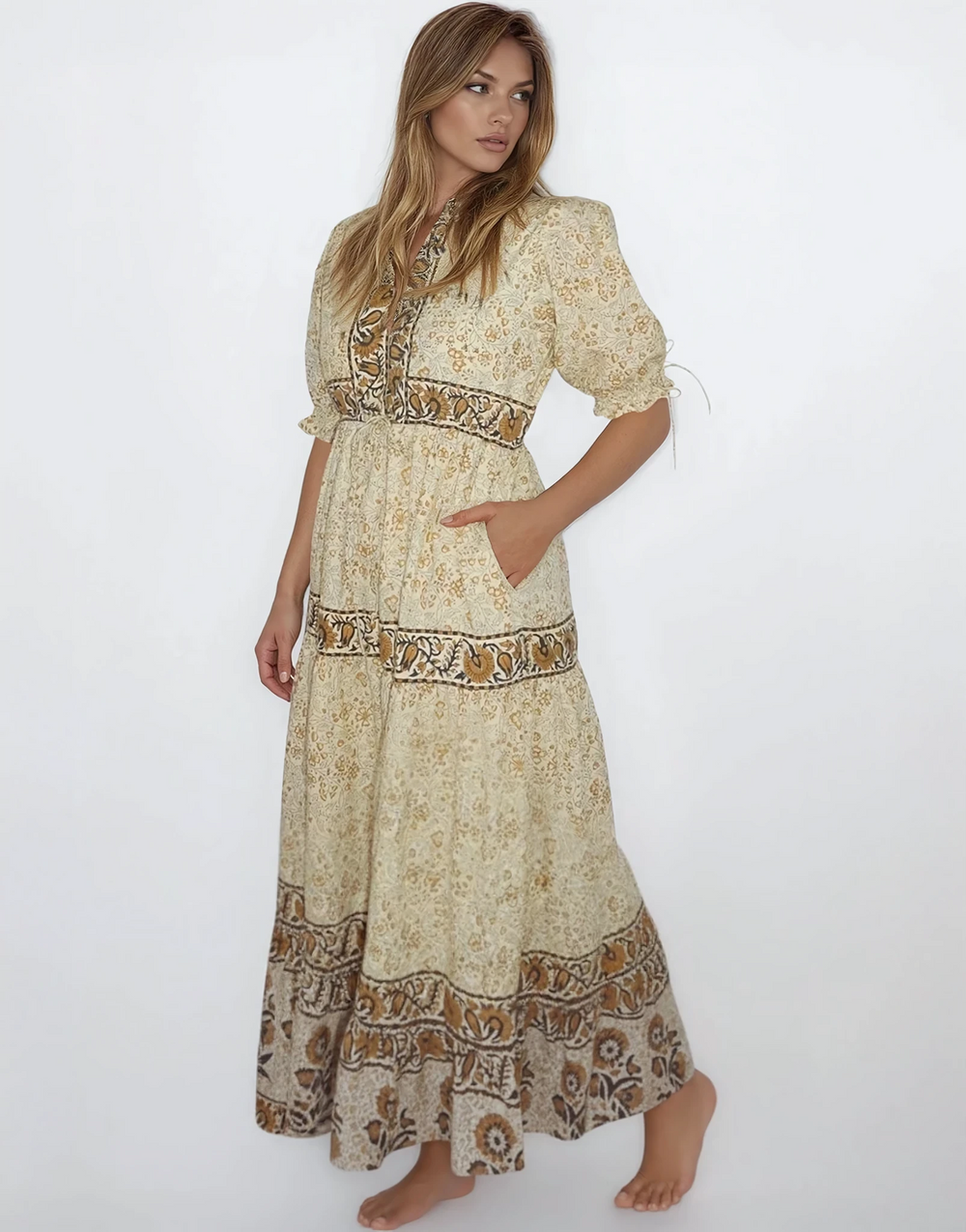 Grazia Dress in Black Jacobean from KADOU Boutique