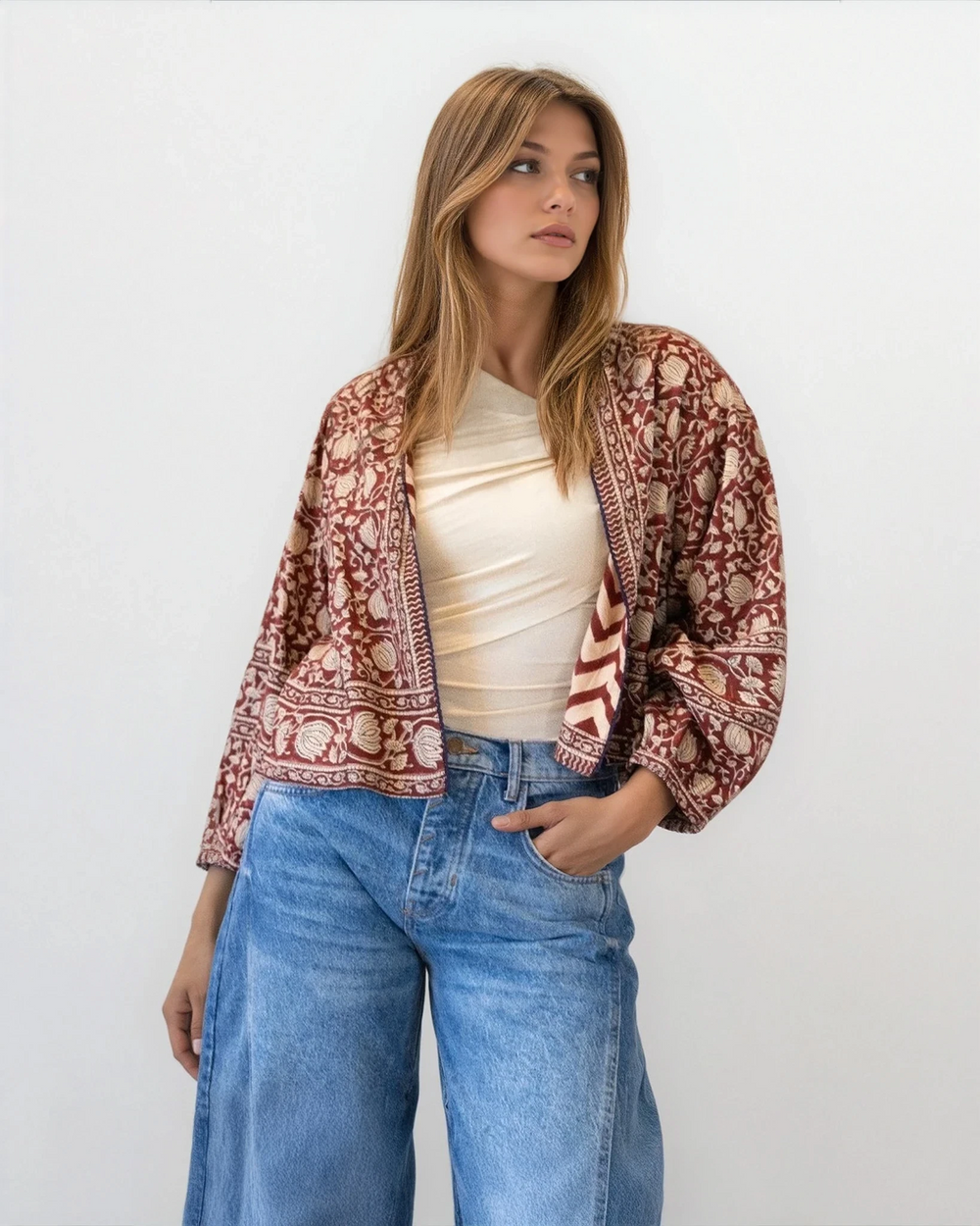 Amara Jacket in Red Lotus from KADOU Boutique