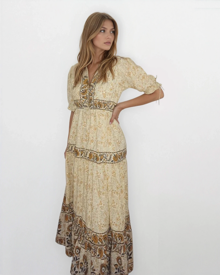 Grazia Dress in Black Jacobean