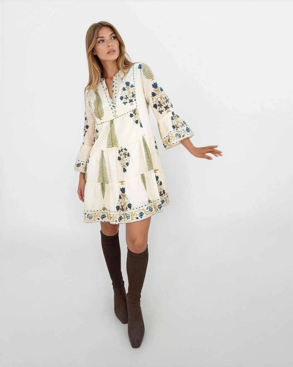 Dylan Mini Dress in Navy Victorian from KADOU Boutique