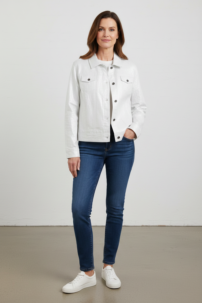 Linen Blend Foil Jacket by 4453166 Canada