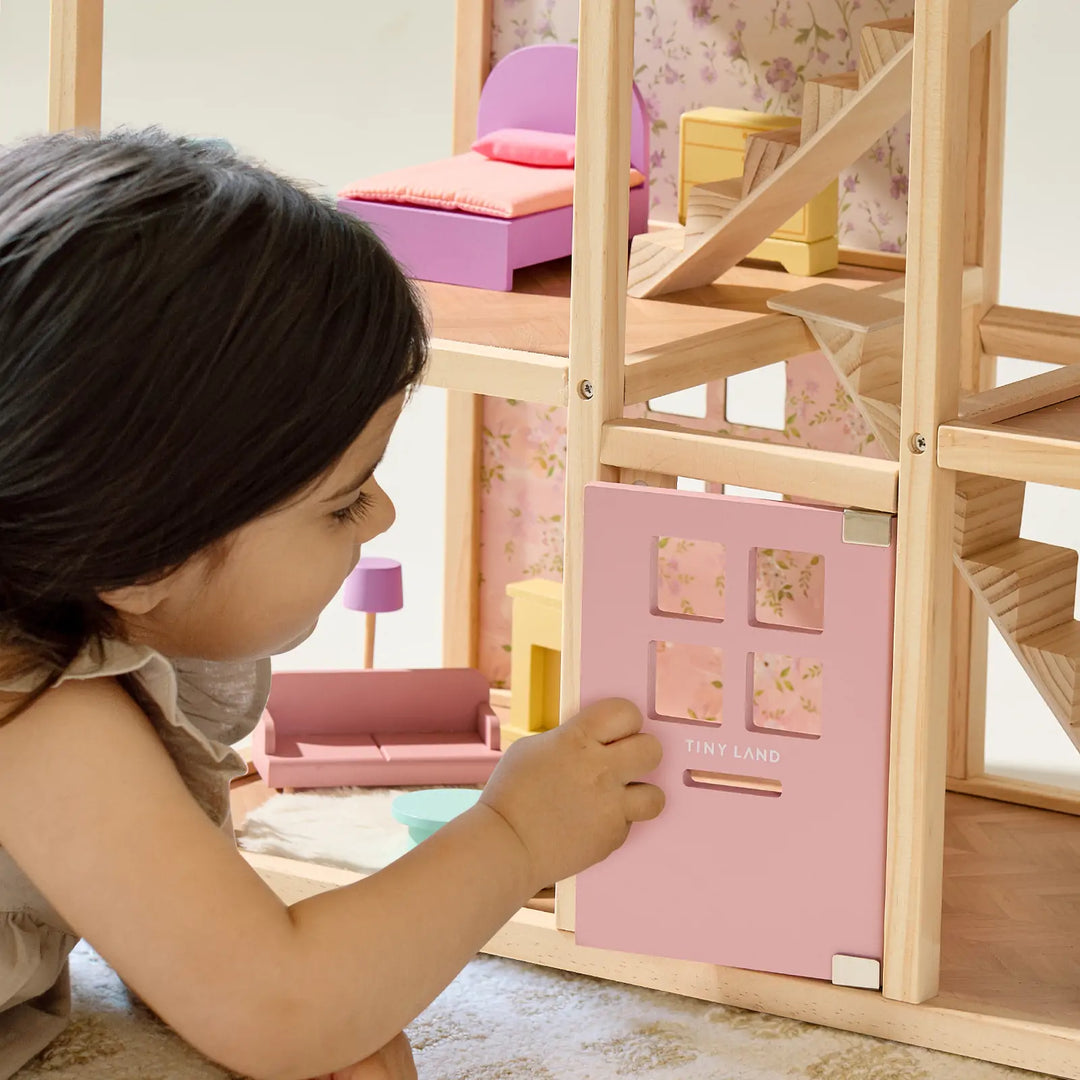 Tiny Land® Sweetwood Unicorn Dollhouse &amp; Wooden Dollhouse Dolls