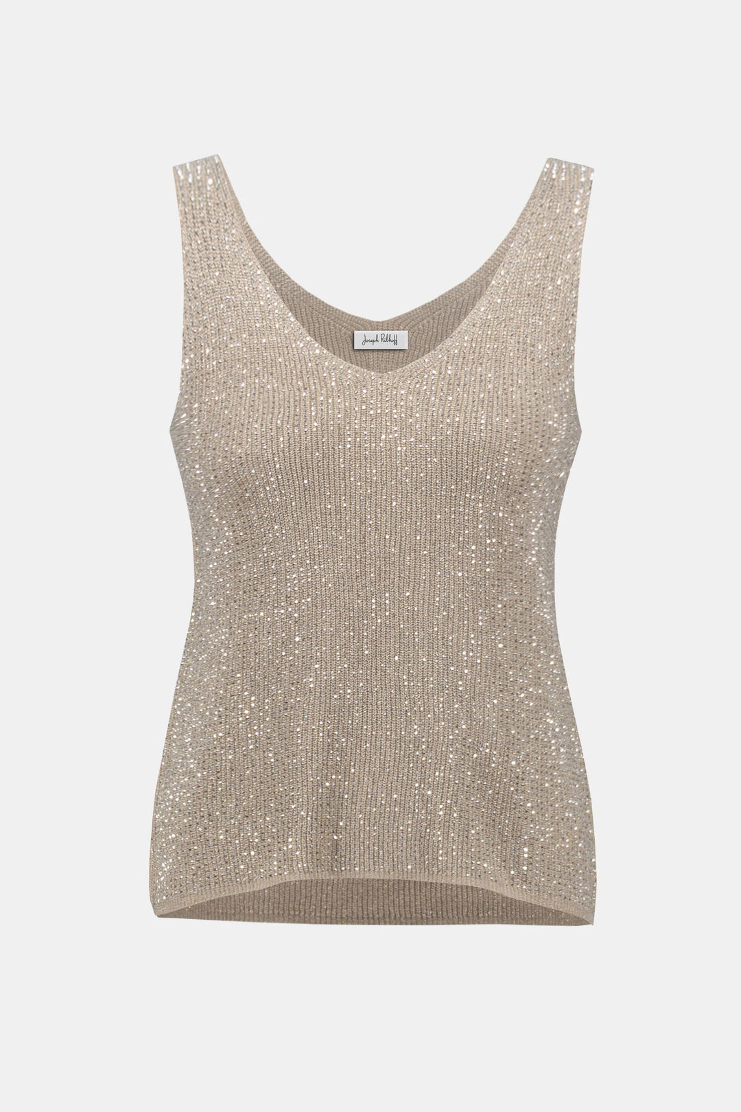 Metallic Knitted Camisole with Rhinestones - 252915