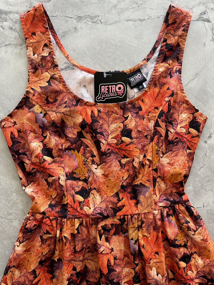 Leaves Fit &amp; Flare Dress