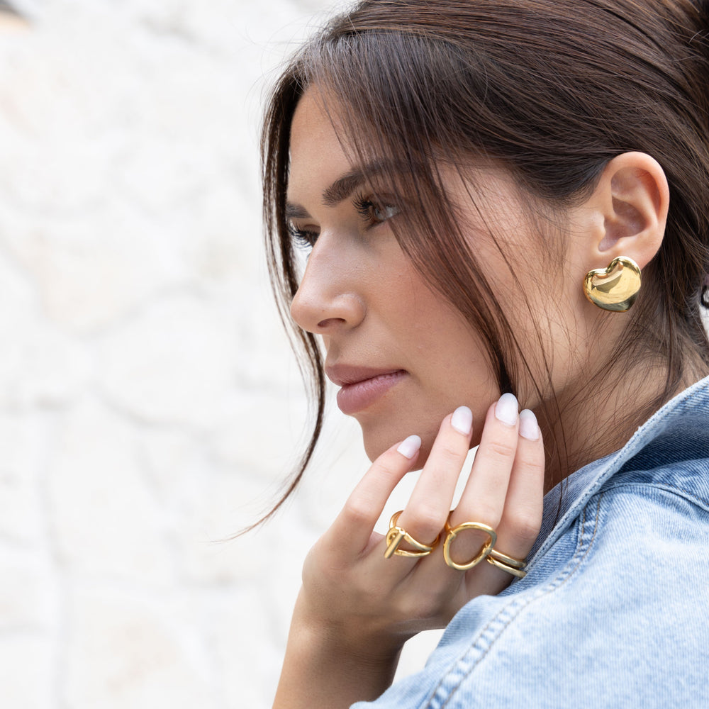 Darlene Heart Studs from KADOU Boutique
