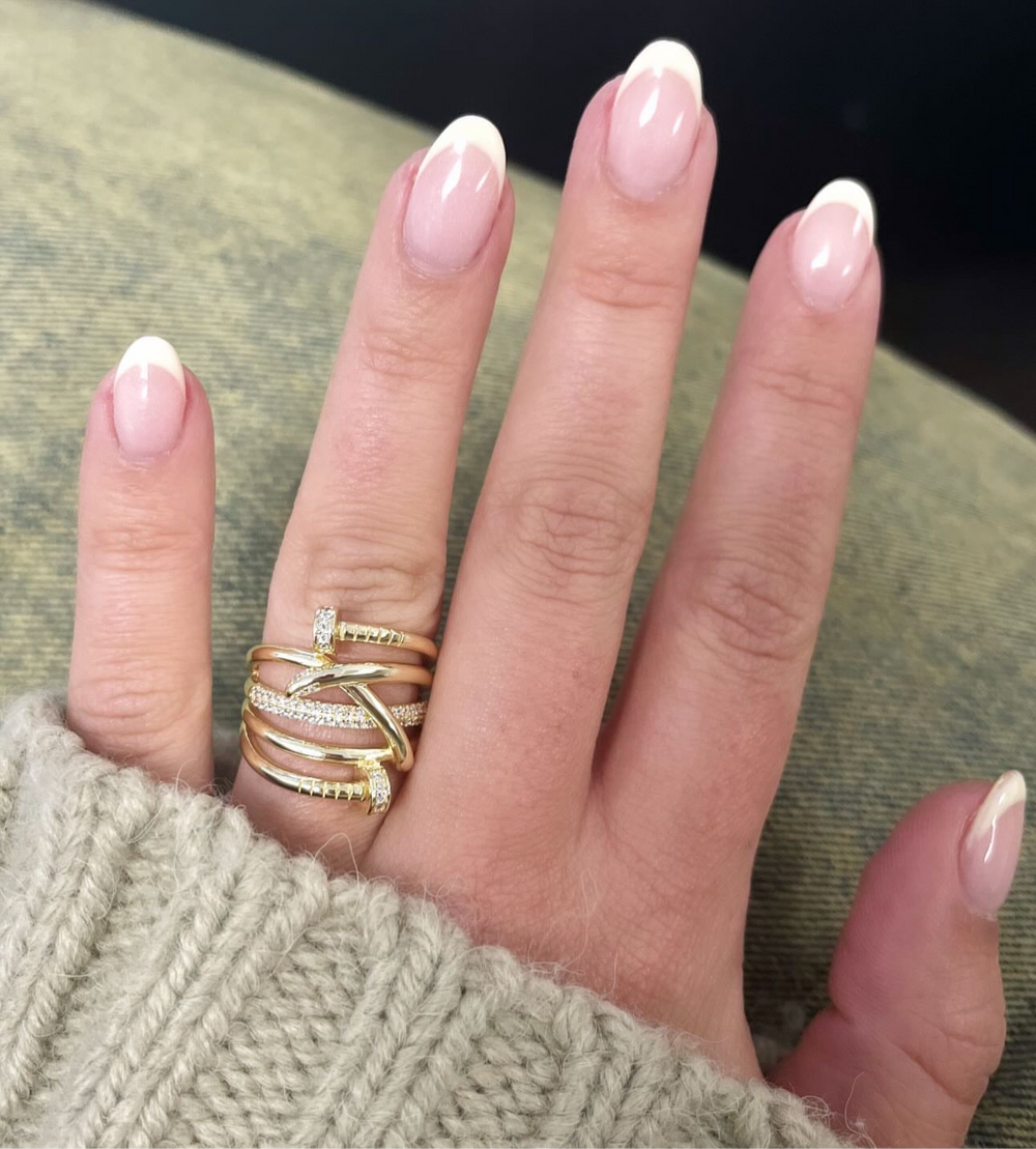 Sabrina Pave Nail Ring from KADOU Boutique