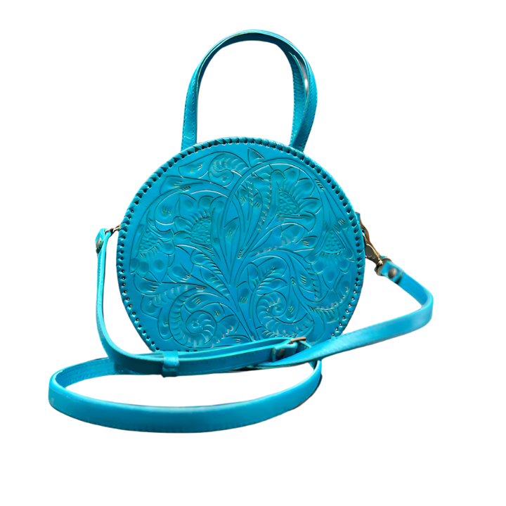 The Dixie | Hand-Tooled Leather Canteen Handbag from KADOU Boutique
