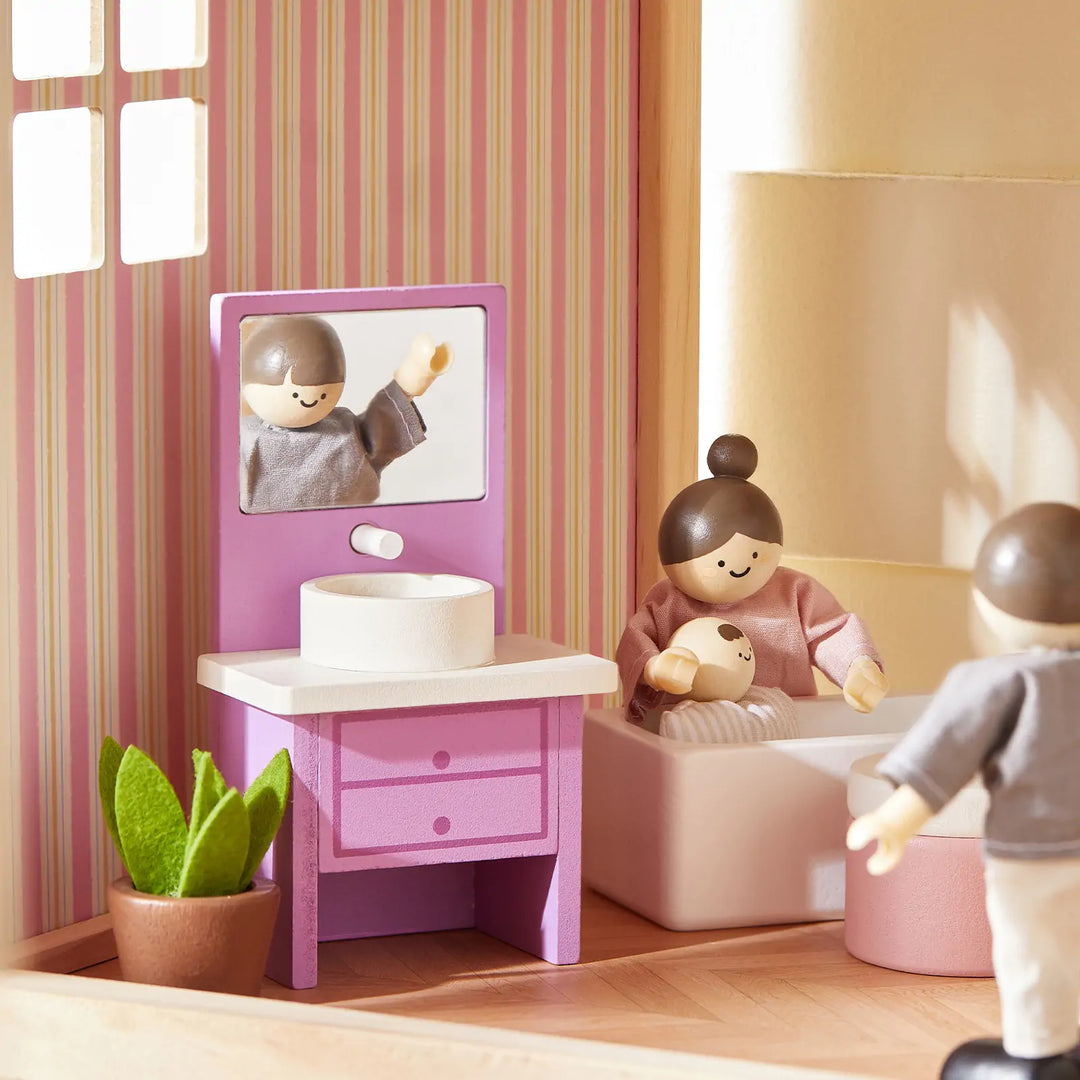Tiny Land® Sweetwood Unicorn Dollhouse &amp; Wooden Dollhouse Dolls