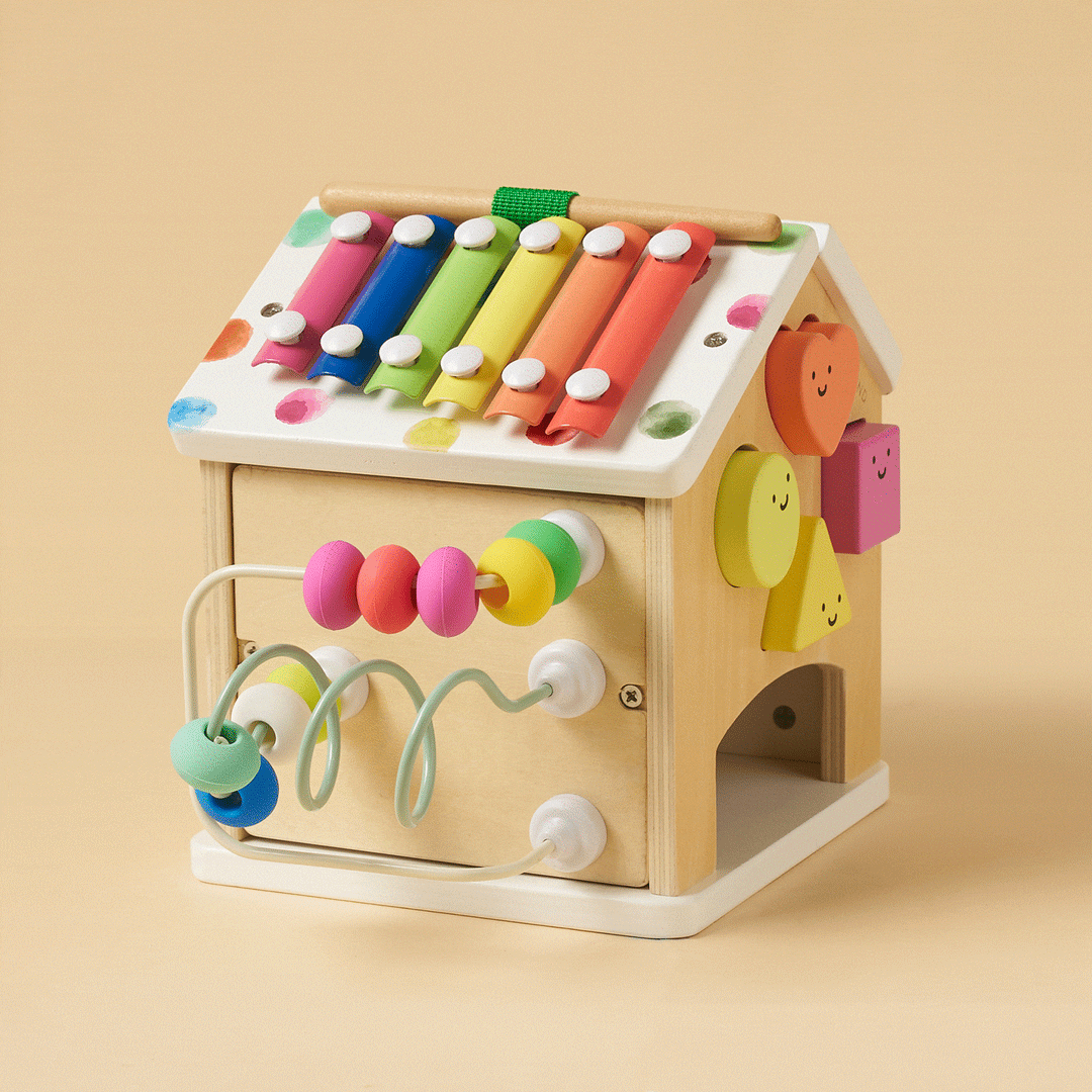 Brain &amp; Hands Playset — Montessori Box (4–6 Months) + Activity Cube
