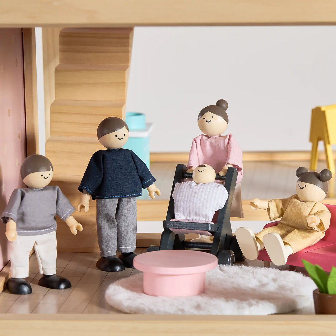 Tiny Land® Sweetwood Love Dollhouse &amp; Wooden Dollhouse Dolls