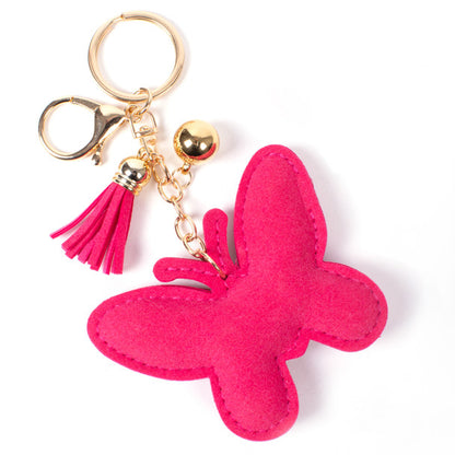 Bling Crystal Butterfly Tassel Keychain