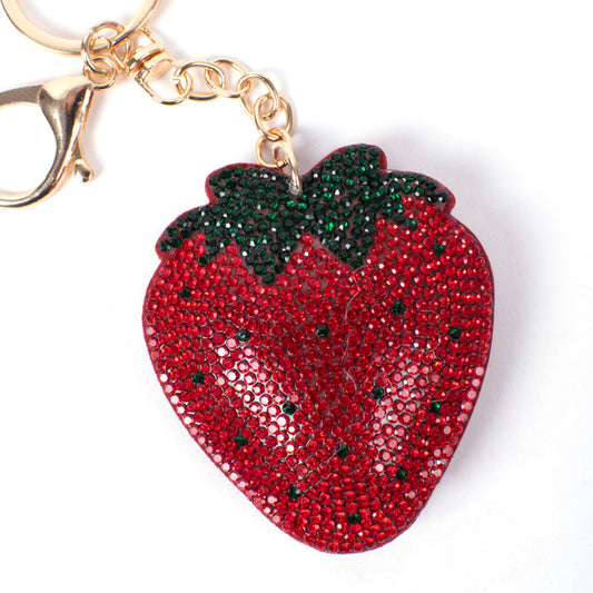 Bling Crystal Strawberry Keychain