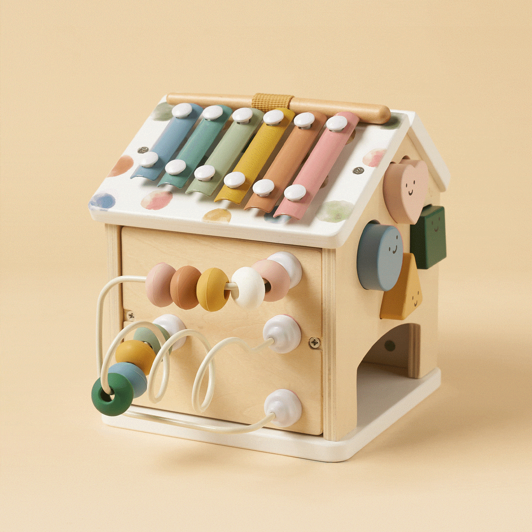 Tiny Land® Cottage Activity Cube - Morandi from KADOU Boutique