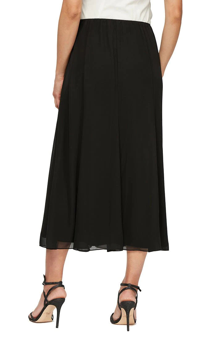The Tea-Length Panel Chiffon Skirt. A back view.