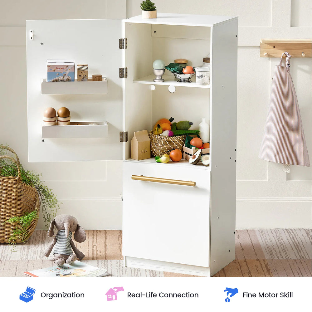Tiny Land® Play Kitchen Accessories – Play Kitchen Fridge: Wooden Cabinet Refrigerator for Kids from KADOU Boutique