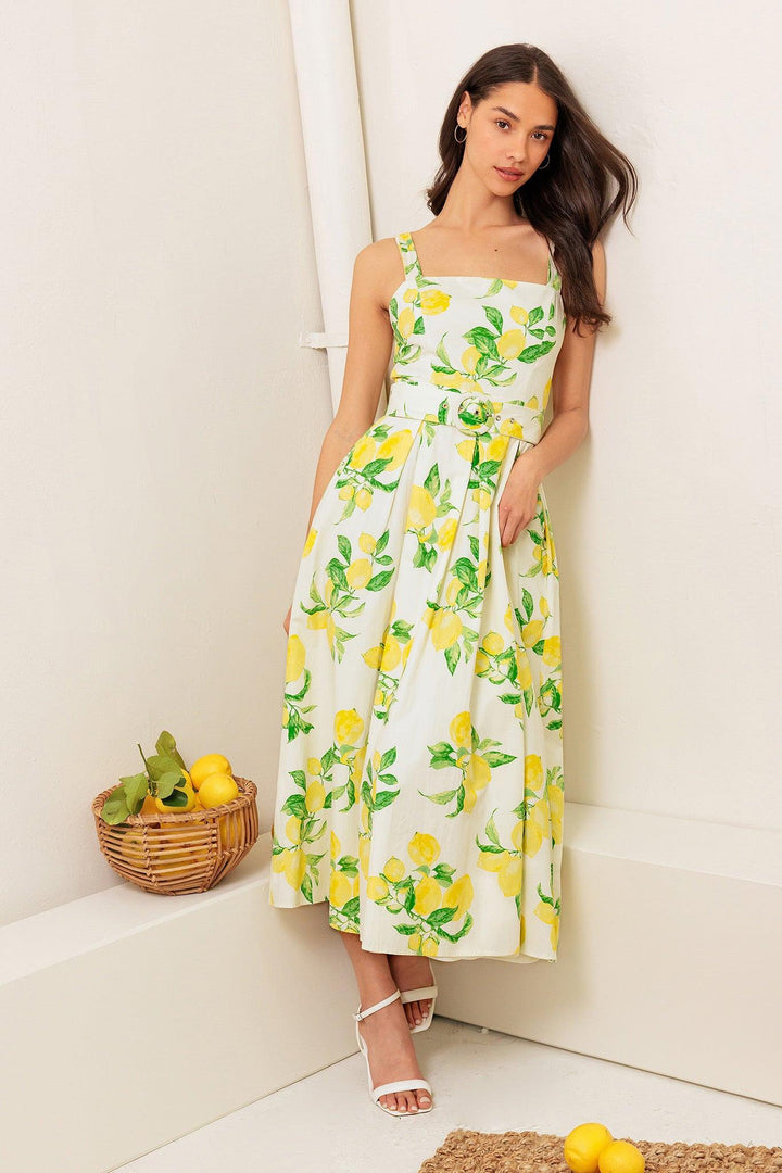 Beaming Perfection Ivory Woven Midi Dress from KADOU Boutique