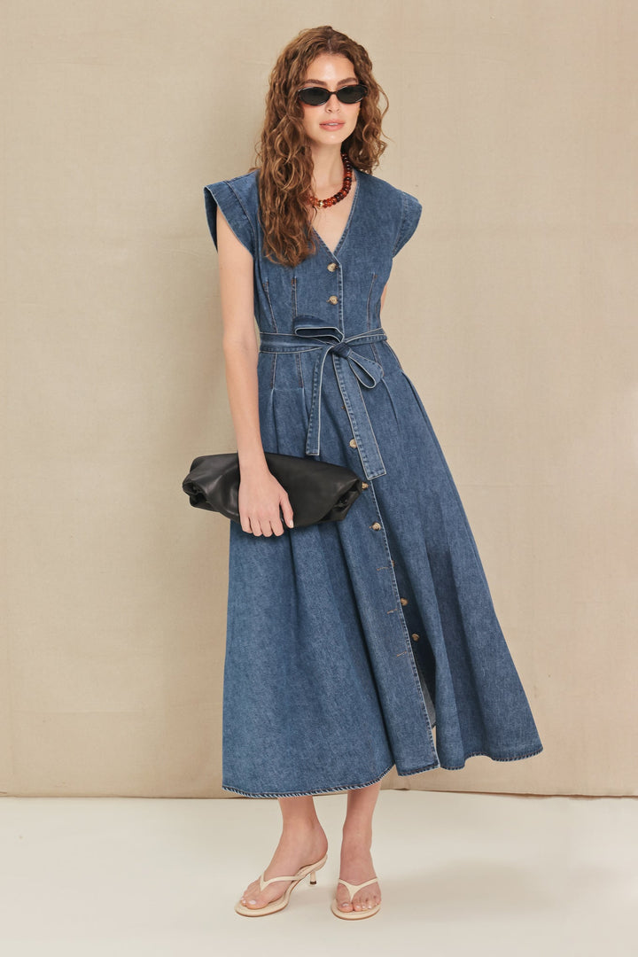 Daydream Denim Midi Dress from KADOU Boutique