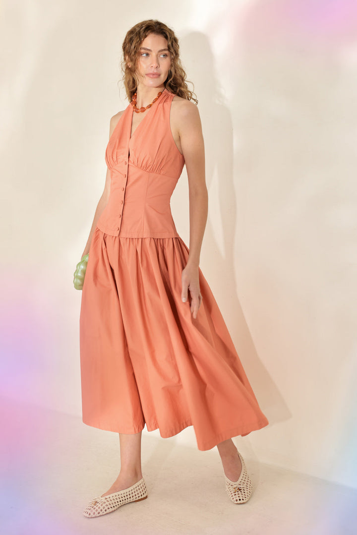 Sunset Muse Woven Midi Dress from KADOU Boutique