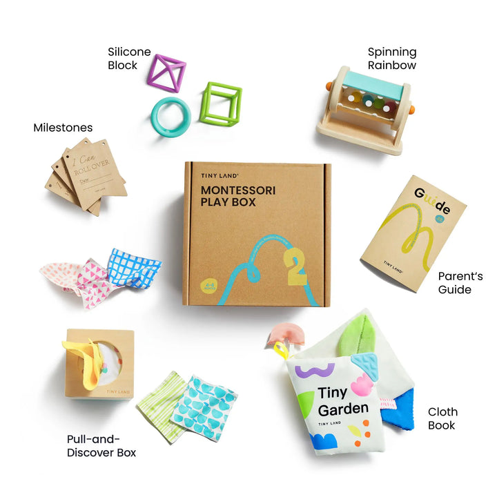 Brain &amp; Hands Playset — Montessori Box (4–6 Months) + Activity Cube