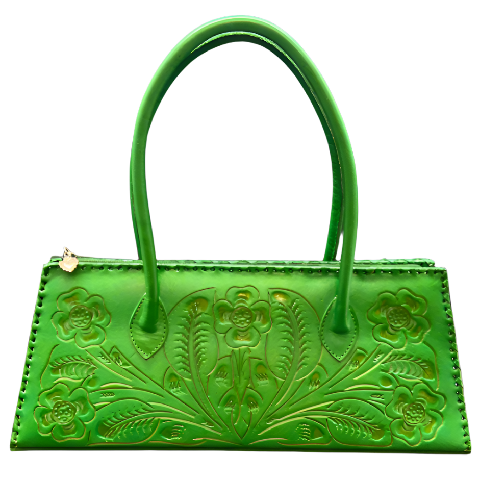 The Abby | Hand-Tooled Leather East to West Shoulder Handbag from KADOU Boutique