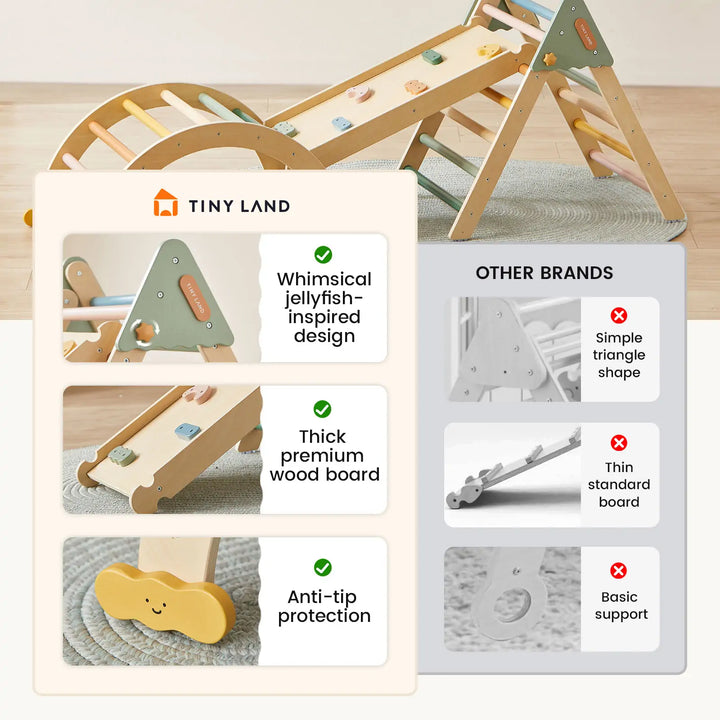 Tiny Land® 7-In-1 Morandi Pikler Triangle Set from KADOU Boutique