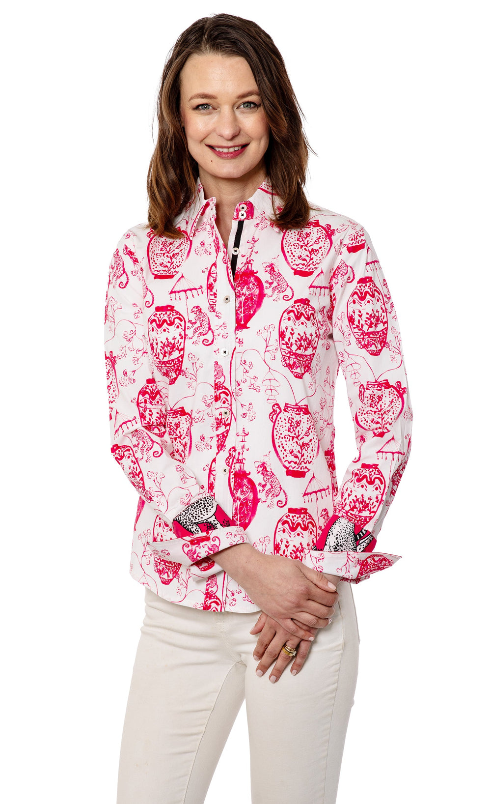Rome Shirt Pink White Chin from KADOU Boutique