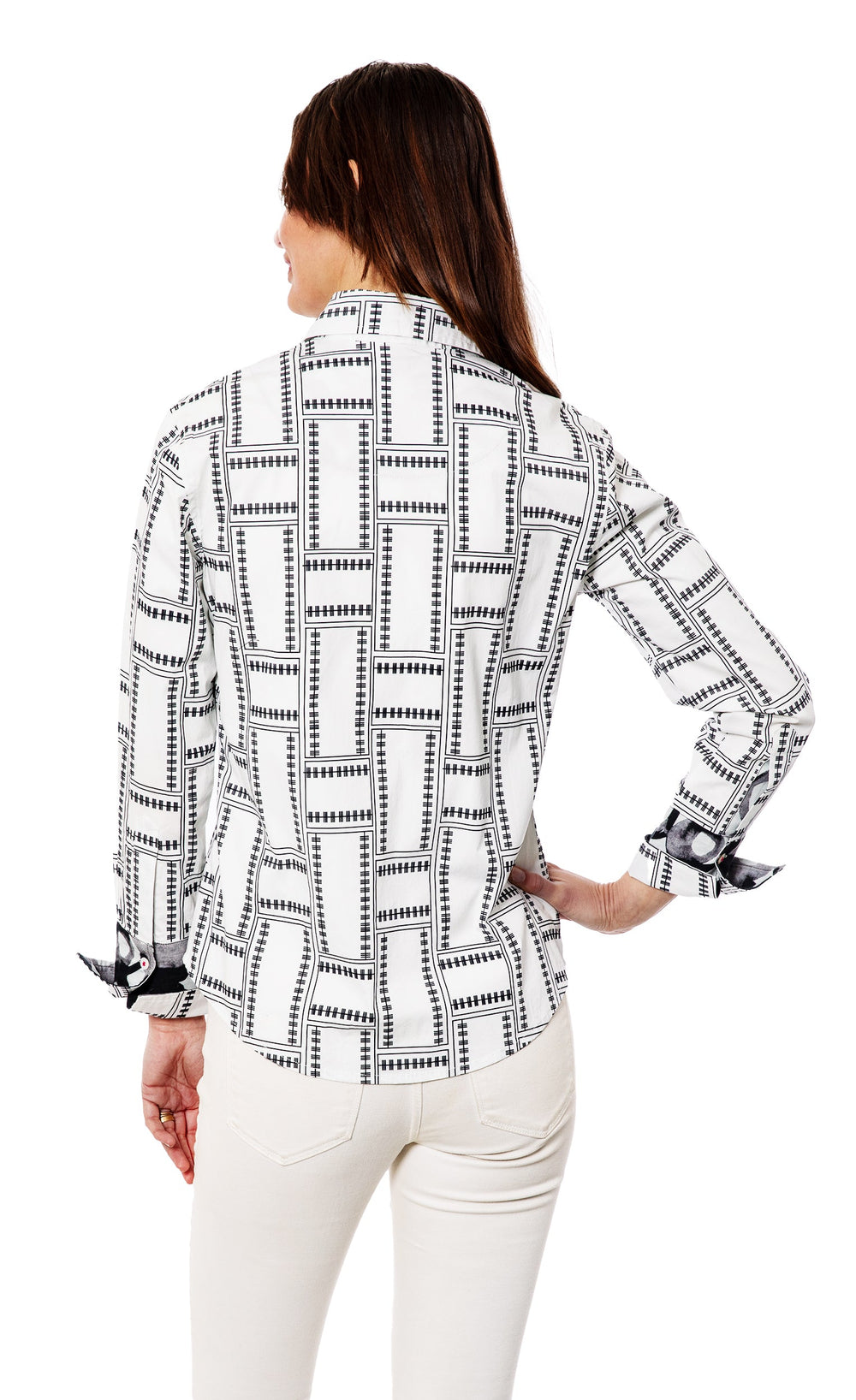 Rome Shirt Black White Tiles from KADOU Boutique