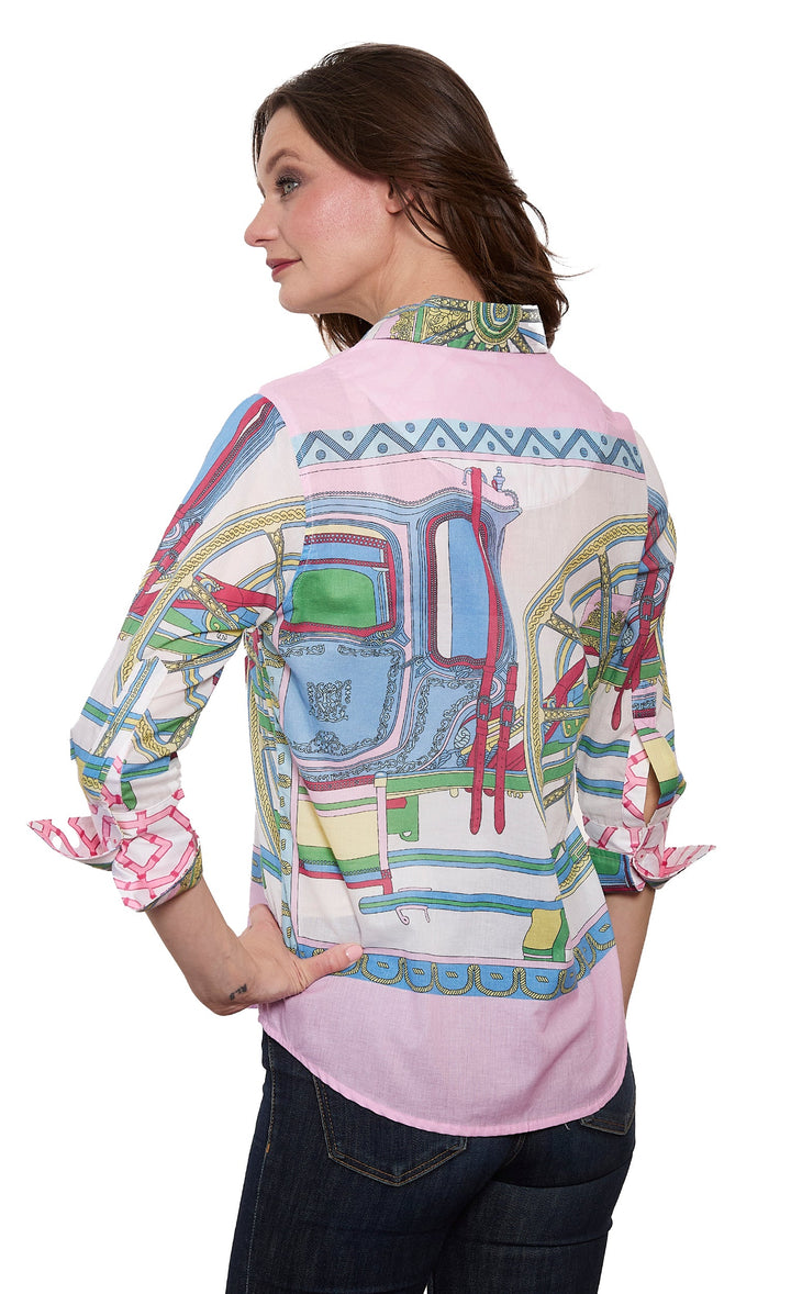 pink 3/4 sleeve shirt