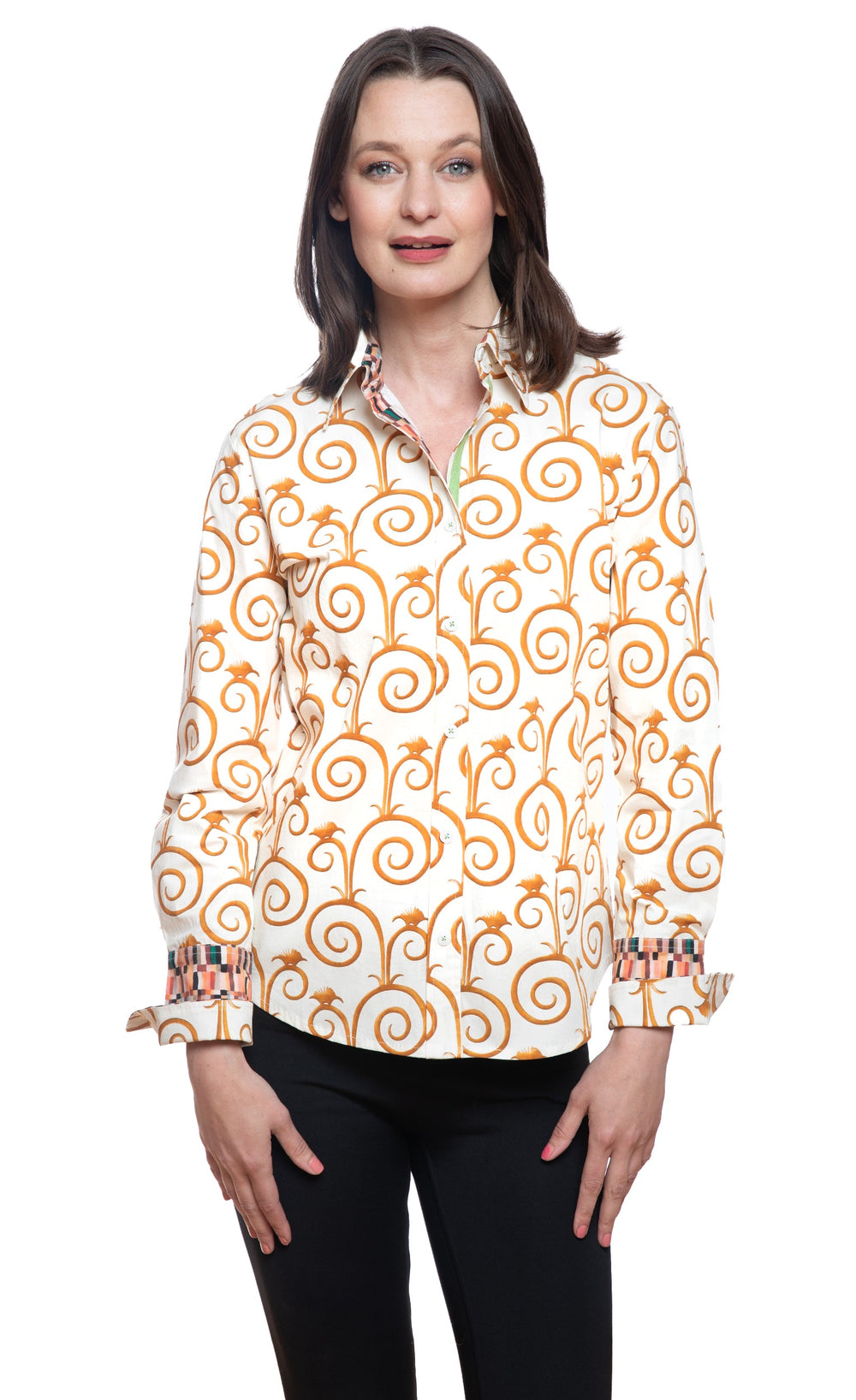 Rome Shirt Gold and White Swirl Pint from KADOU Boutique