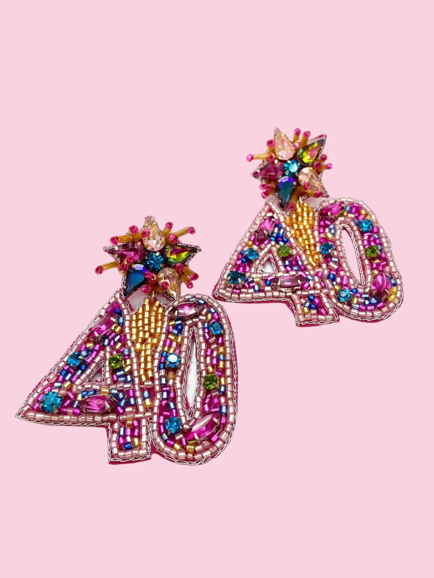 Happy Birthday Beaded Earrings