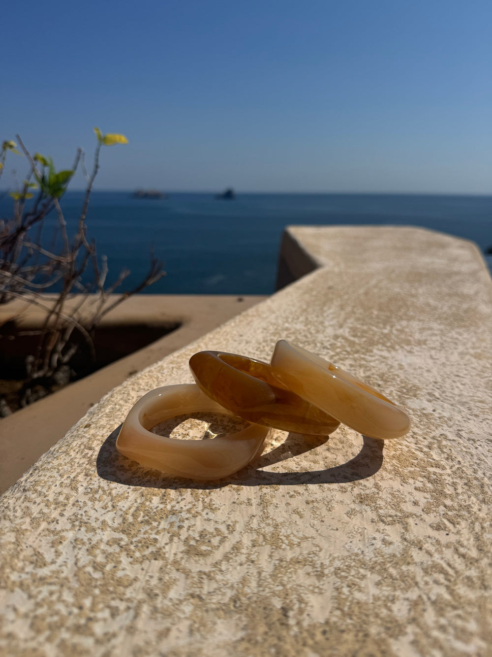 Beige Acrylic Bangle from KADOU Boutique