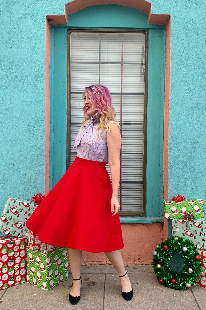Charlotte Nova Skirt in Red - Plus Sizes Only from KADOU Boutique