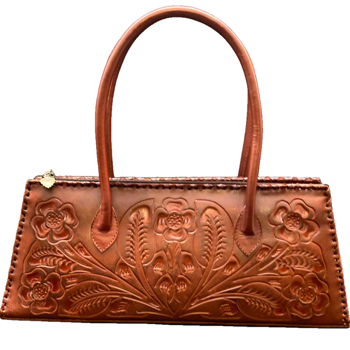 The Abby | Hand-Tooled Leather East to West Shoulder Handbag