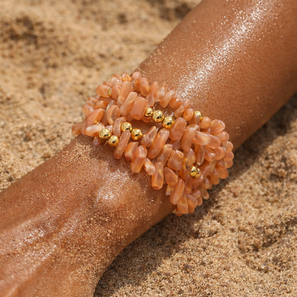 Sunset Coral Wrap Bracelet from KADOU Boutique