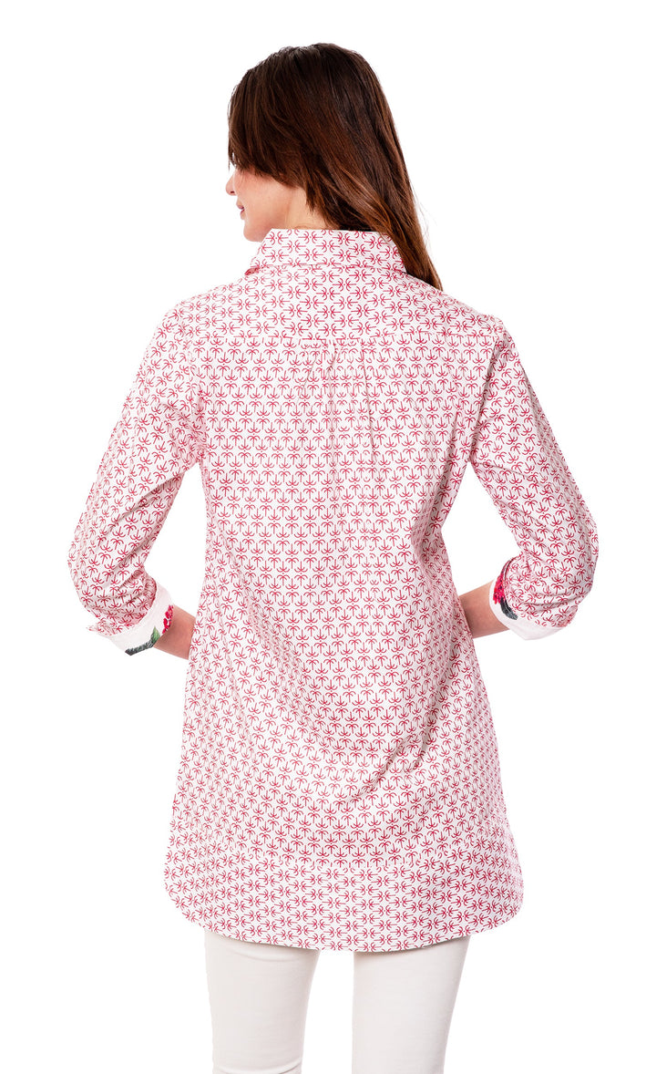 Vail Tunic Mini Pink Palms Print