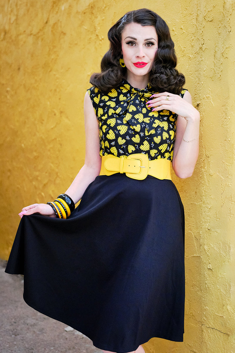 Honey Hives Bow Top - Plus Sizes Only from KADOU Boutique