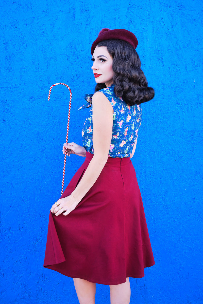 Charlotte Skirt in Burgundy - 4X Only, 1 Left! from KADOU Boutique
