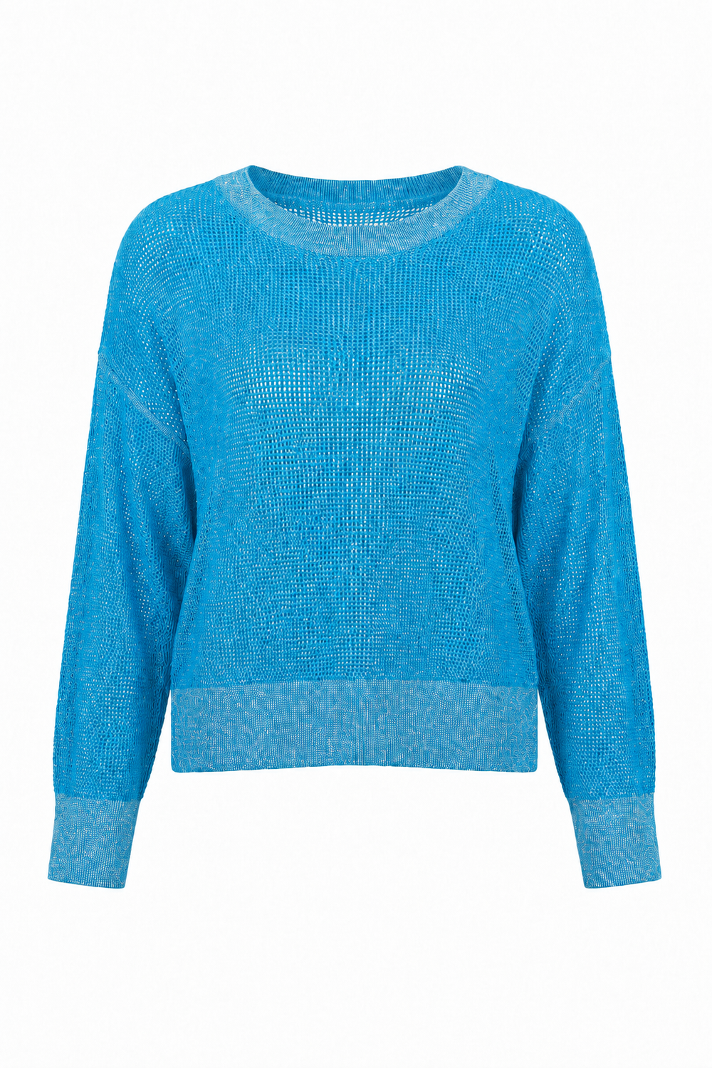 Pima Cotton Metallic Mini Seed Stitch - Capri/silver from KADOU Boutique