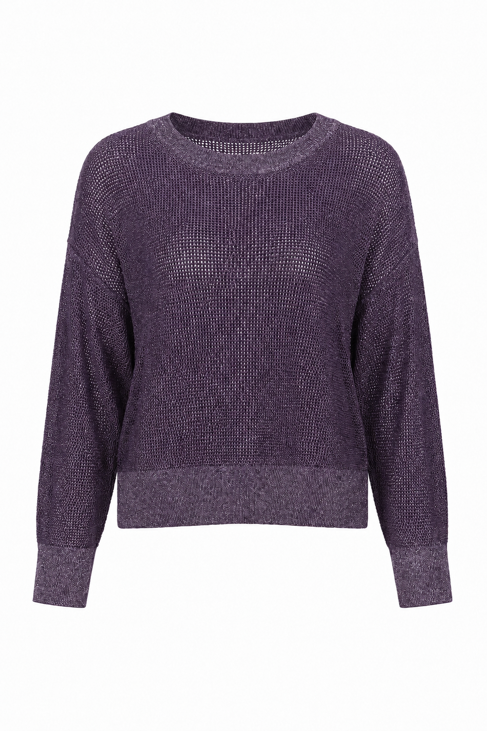 Pima Cotton Metallic Mini Seed Stitch - Plum/silver from KADOU Boutique